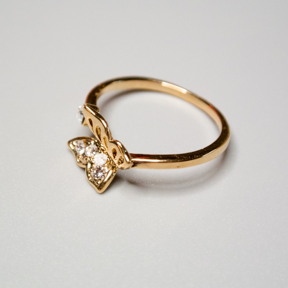 🔸NWT Butterfly Rhinestone Adjustable Ring - Picture 4 of 10